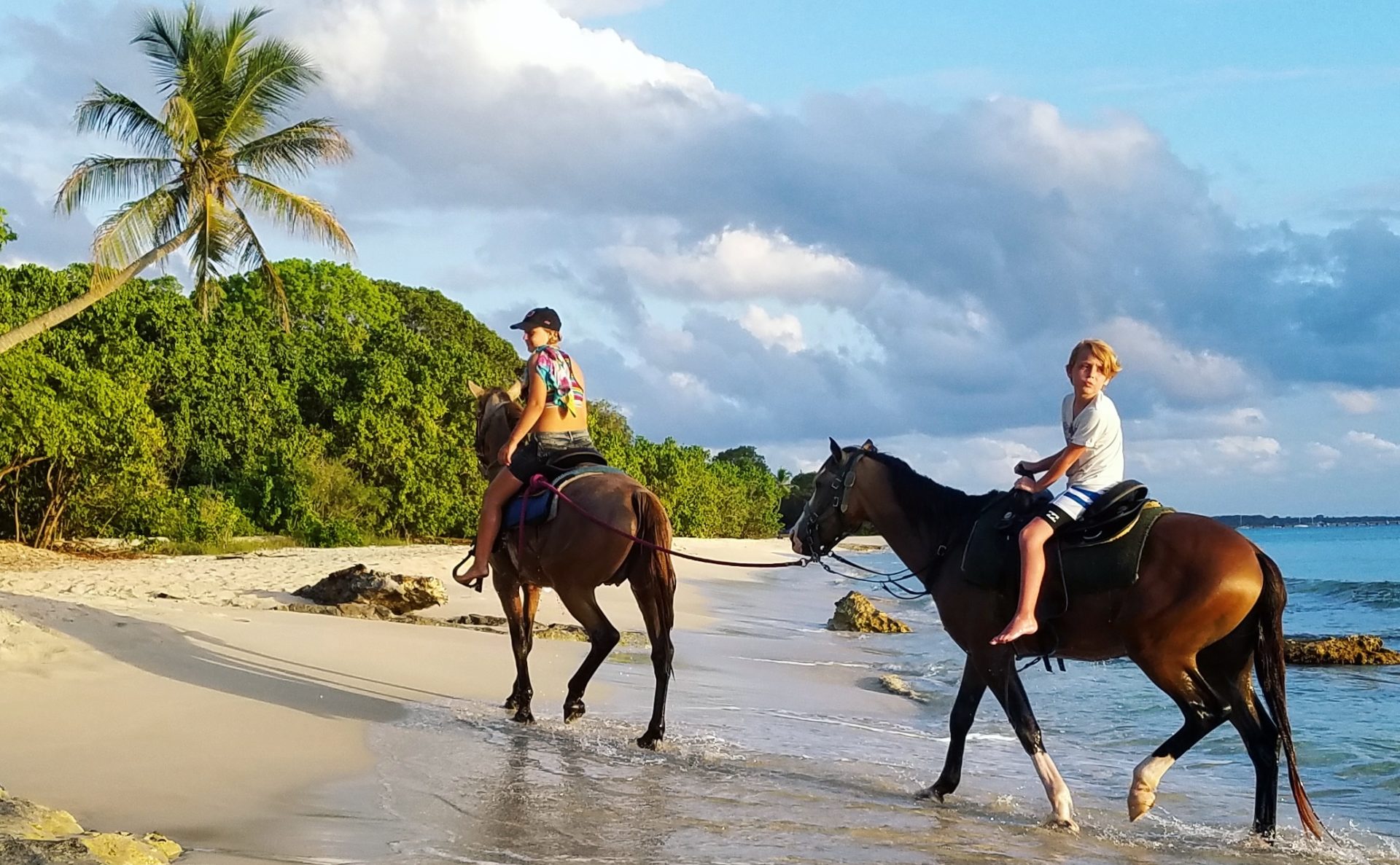 Horseback riding St Croix USVI rain forest beach ride Cruzan Cowgirls